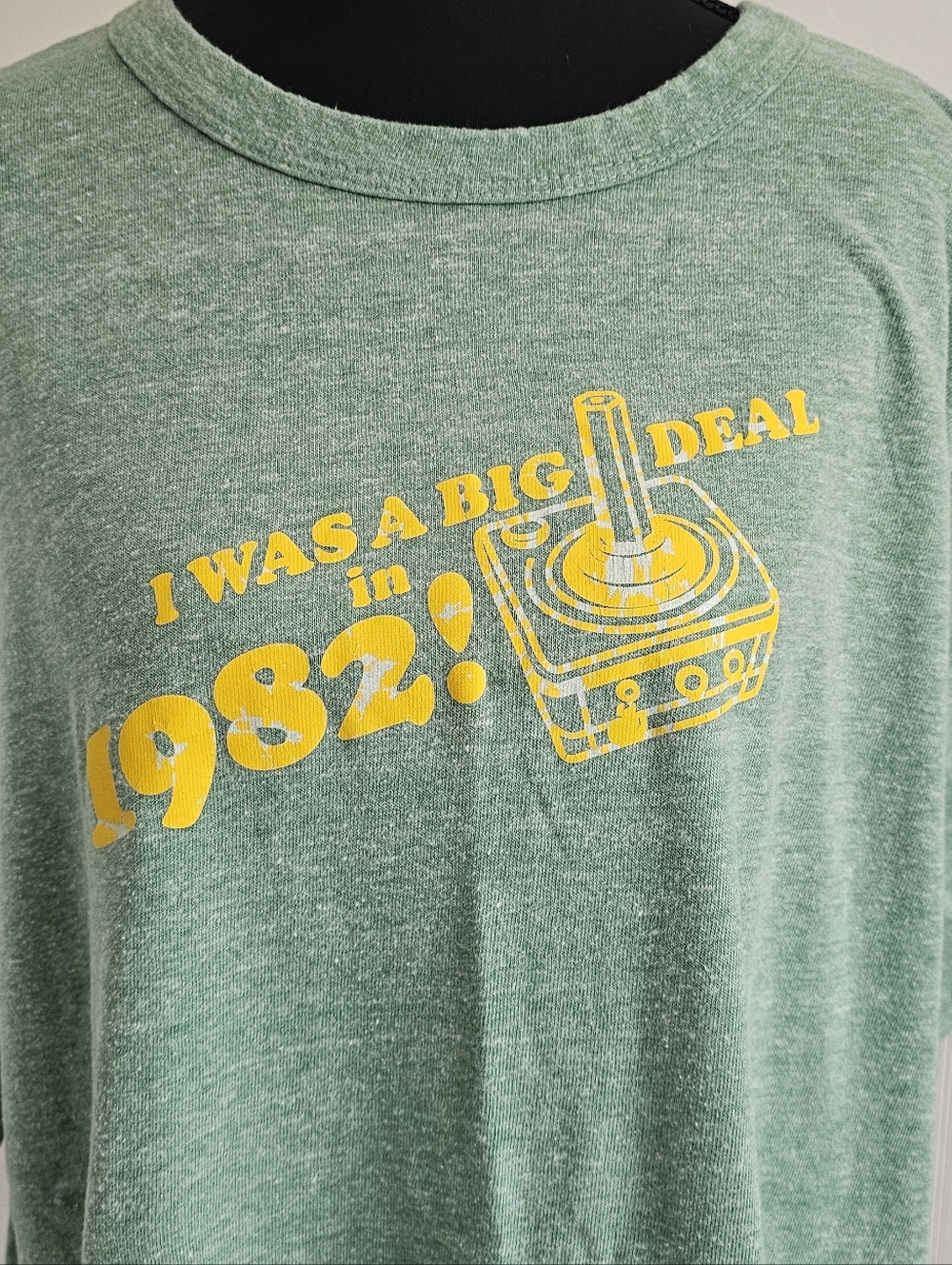 Vintage Graphic Tee "I Was A Big Deal in 1982" Green with Yellow Print SOFT 2XL